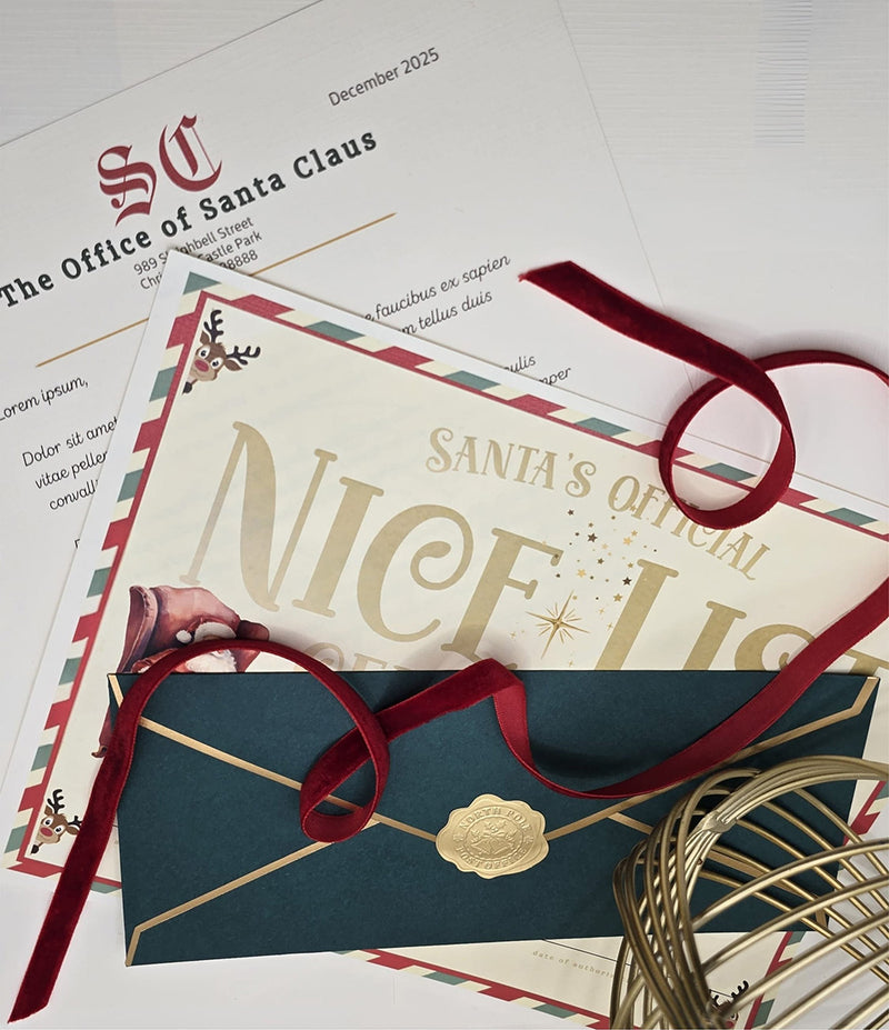 Personalized, Hand-signed Santa Letter and Nice Certificate